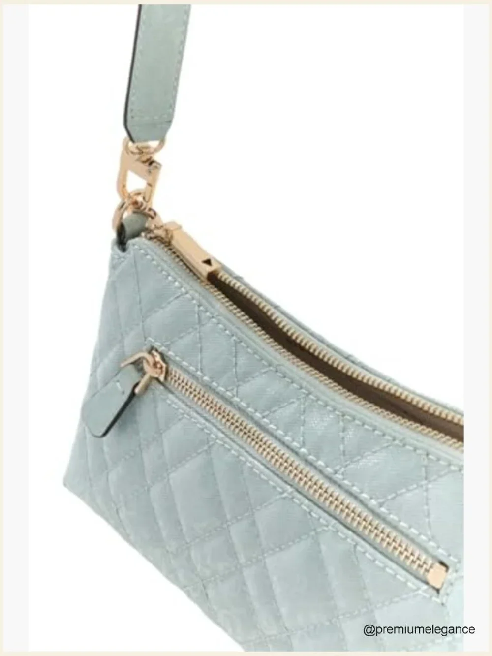 Shoulder Bag with Zip Pockets and Removable Charm - Satchel Style